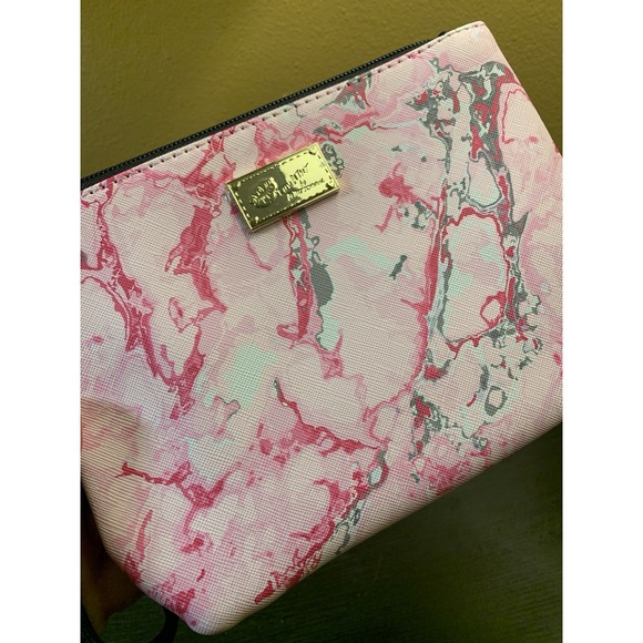 Betsey Johnson Small Marbled Pink Gray Small  Purse Wristlet Strap - Picture 2 of 8